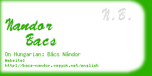 nandor bacs business card